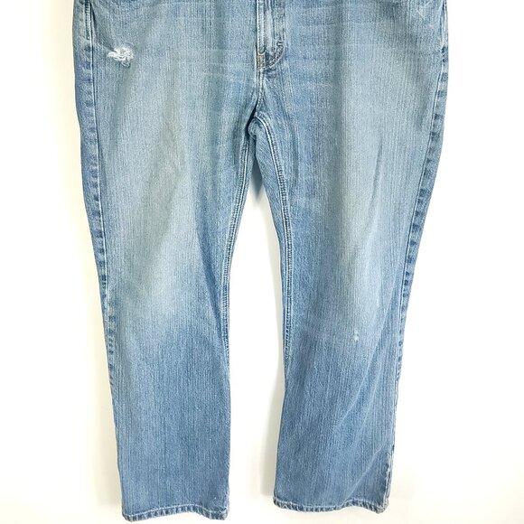 Ariat Jeans Men's 38x32 Blue Fade Low Rise Boot Denim Distressed Destroyed - Picture 2 of 15